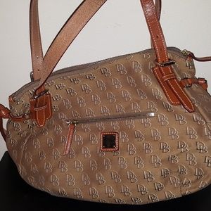 Brown Fabric Dooney & Bourke Shoulder Bag